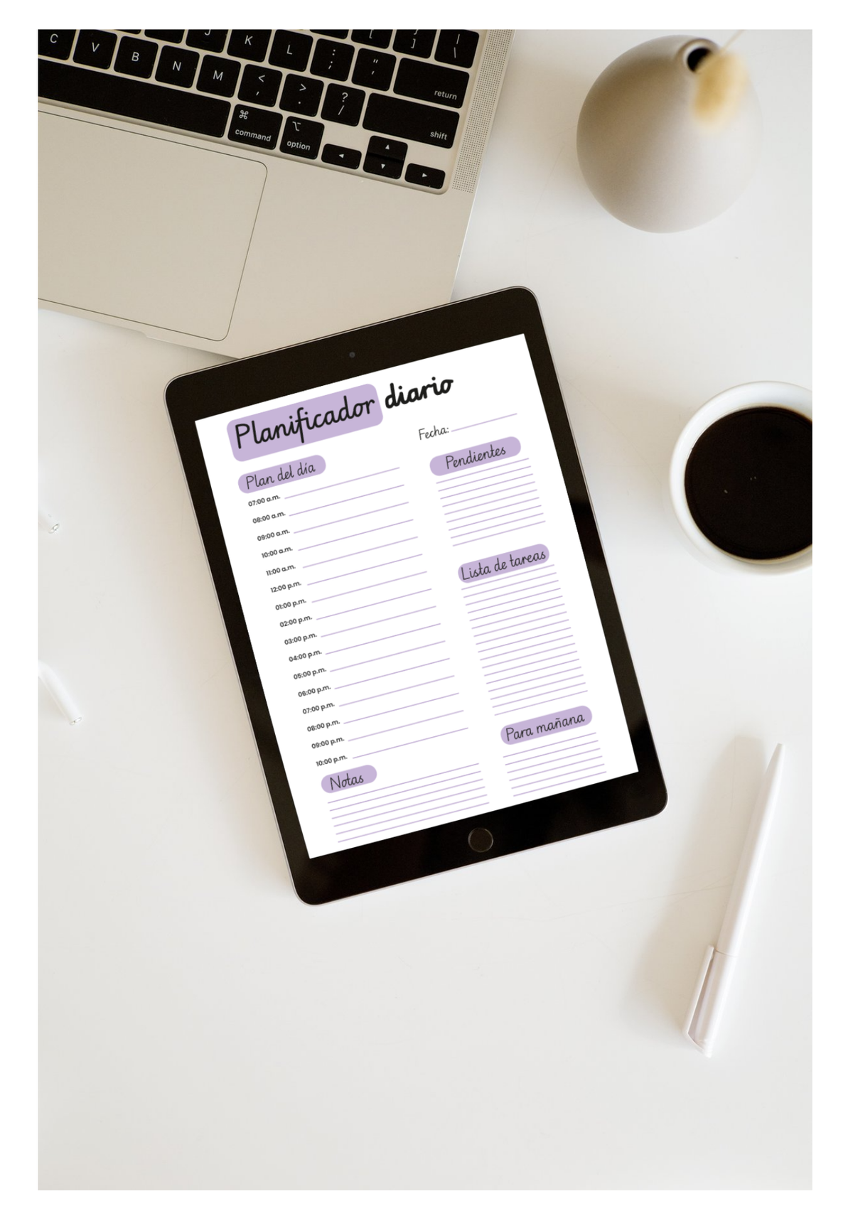 Planificador Diario Minimalista — Imprimible Digital
