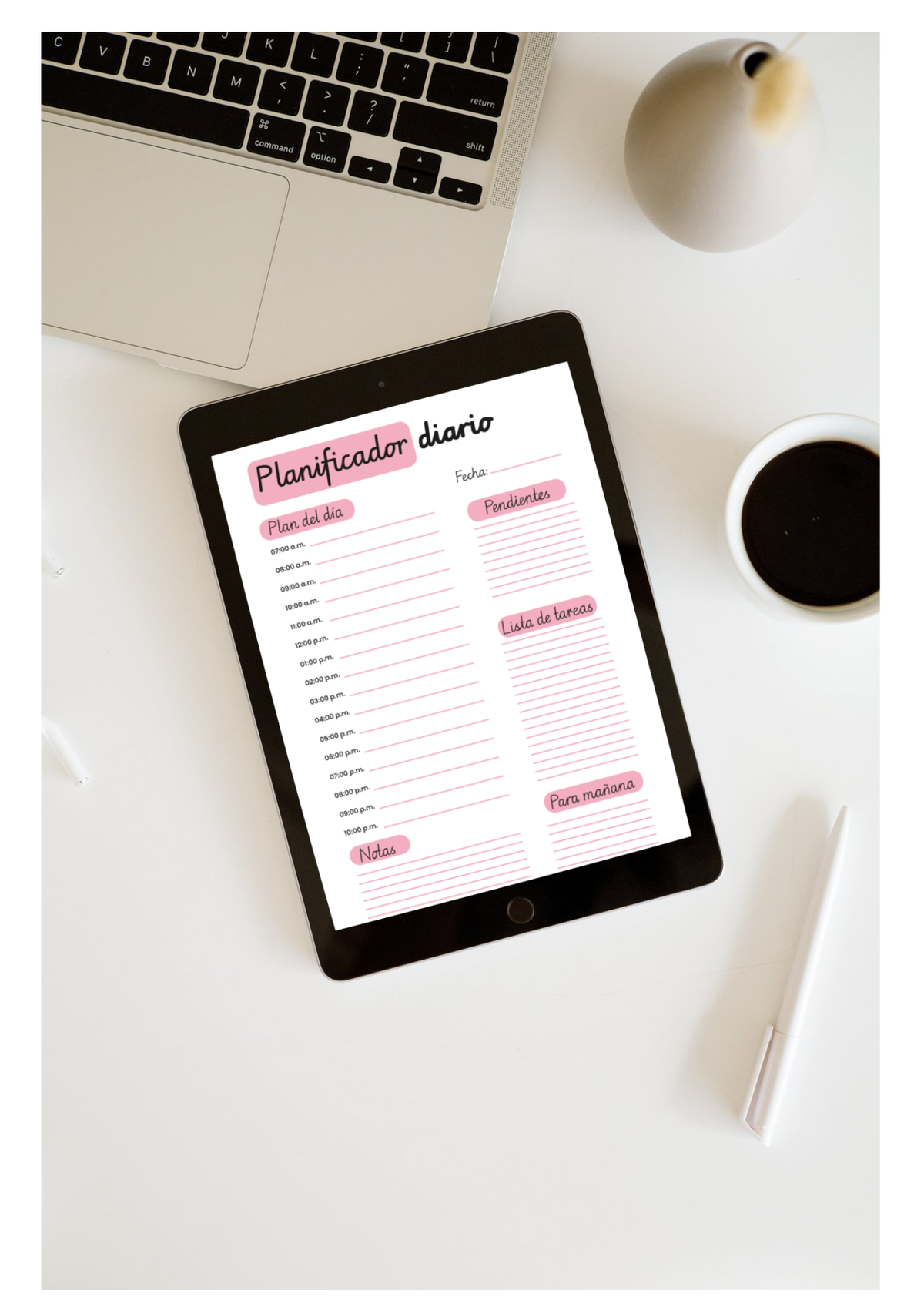 Planificador Diario Minimalista — Imprimible Digital